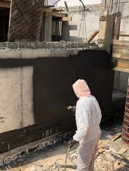 איטום קיר מרתף בהתזה ביטומנית , איטום תת קרקעי בהתזה חד רכיבית